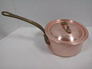 Vintage 7 Inch Mauviel 1830 French Copper / Stainless Sauce Pan W/lid Gorgeous