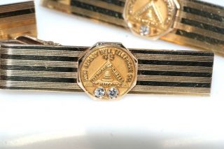 3pc Bell Telephone Service Tie Tacs Diamond Gold Filled 2