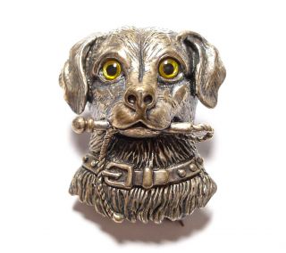 Vintage Or Modern Silver Dog Brooch Pendant