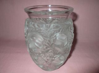 Vintage Lalique France Crystal Art Glass Bagatelle Bird Vase Signed 6 3/4 "