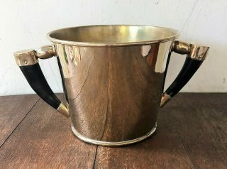 Vintage Mid Century Modern Mcm Brass Champagne Ice Bucket W Handles