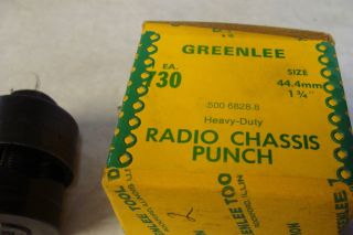Vintage Greenlee 730 Round Radio Chassis Knockout Punch 1 3/4 " - 3 Pc Nos