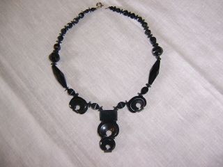 Antique Victorian Whitby Jet Choker Necklace Mourning