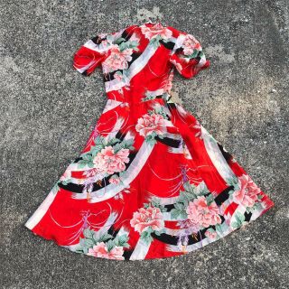 Vtg Sherry Holt For Sunshine Floral Wrap Dress With Asian Garden Theme 2