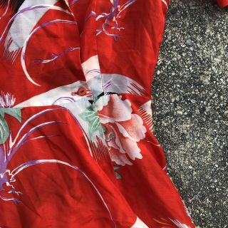 Vtg Sherry Holt For Sunshine Floral Wrap Dress With Asian Garden Theme 4