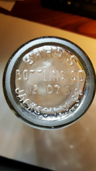 VERY RARE vintage ACL Barq ' s Root Beer bottle 1937 embossed Jackson,  Miss. 4