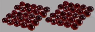 Antique Vintage (50) RARE RED Glass CATS EYE (REFLECTOR JEWEL BEADS) Faceted 7