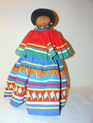 Vintage Palmetto - Fiber Seminole Doll Large 12 " Woman Native American Indian