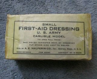 Wwii Us Army Small Carlisle Field Bandage Wax Coated Box