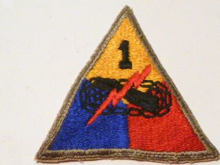 A Ww 2 U S Army 1st Armored Division Cut Edge Snow Back Patch