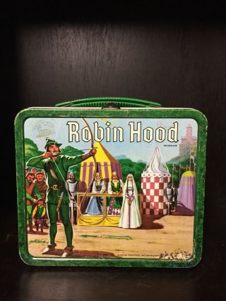 Vintage 1950’s Robin Hood Lunch Box And Thermos