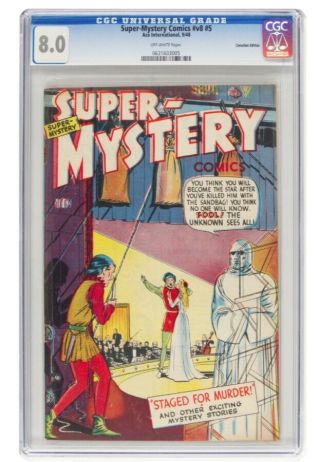 - Mystery Comics V8 5 (ace,  1948) Cgc 8.  0 Rare Pop 1