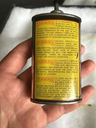 Vintage Handy Oiler Gun Oil Can Tin Lead Top Stoegerol Household Oil Stoeger Arm 3