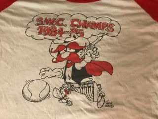 Vintage Texas Tech Red Raiders Raglan Shirt 1984 - 85 Champs Xl Dirk West Rare 80s