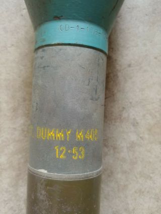 VINTAGE 1953 FUZE DUMMY ROCKET/PRACTICE ROCKET - 3.  5 Inch M405 Korea war era 3