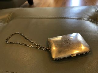 Antique Sterling Silver Coin Purse Handbag Compact Mirror Card Case Vintage