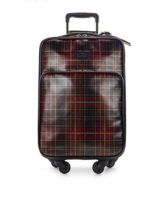 Patricia Nash Vettore Tartan Plaid Carry On Leather Luggage - Rare