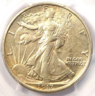 1917 - S Reverse Walking Liberty Half Dollar 50c - Pcgs Au Details - Rare Coin
