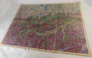 1943 British Army Wwii Topographic Map Italy & Austria Bergamo Sheet 4 Old Rare
