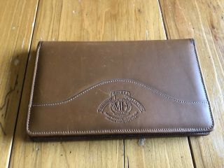 Vintage Ghurka Tan Leather Bi - Fold Business Card Holder / Wallet / Tablet Case