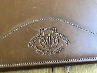 Vintage GHURKA Tan Leather Bi - fold Business Card Holder / Wallet / Tablet Case 2