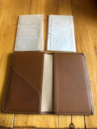 Vintage GHURKA Tan Leather Bi - fold Business Card Holder / Wallet / Tablet Case 7