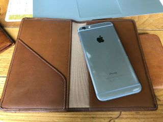 Vintage GHURKA Tan Leather Bi - fold Business Card Holder / Wallet / Tablet Case 8