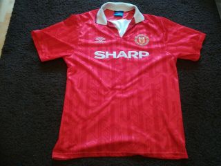 Manchester United 1992 1993 1994 Home Sharp Vintage Football Shirt Xl