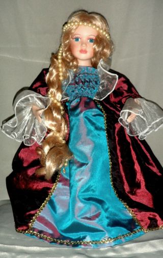 Vintage Princess Rapunzel Porcelain 16 " Doll