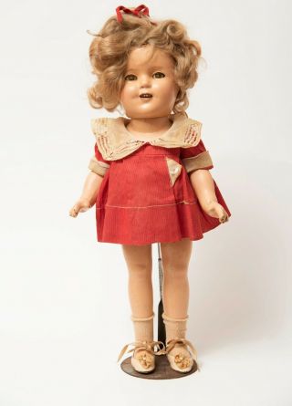 Vintage Shirley Temple Doll Composition 13 " - Marked " Ideal " On Head