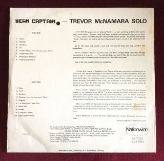 “Yeah Captain” Ultra Rare seminal vinyl Album by Trevor McNamara 2