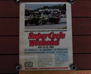 1982 Road America Cycle Weekend Poster Vintage Superbike Lawson Spencer