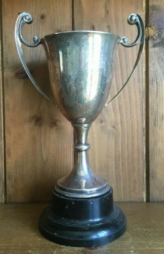 Large/medium Not Engraved Vintage Silver Plate Trophy,  Loving Cup,  Trophies