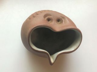 Vintage Robert Maxwell Pottery Critter 1066 Open Heart Mouth Inside Glazed