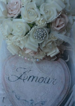 Wedding Flowers Dusky Vintage Pink Ivory Roses Brides Bouquet Pearls Brooch