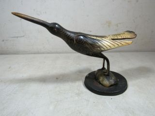 Vintage/Antique Animal Horn Sandpiper Shore Bird Hand Carved Figure Statue 2