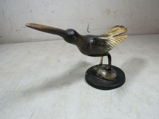 Vintage/Antique Animal Horn Sandpiper Shore Bird Hand Carved Figure Statue 6