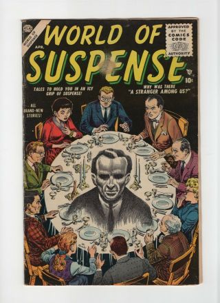 World Of Suspense 1 Vintage Marvel Atlas Pre - Hero Horror 1st Issue Gold 10c