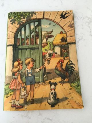 Peter And Sally On The Farm.  Illus.  By Kubasta,  Vojtech 3d Book Vintage Children