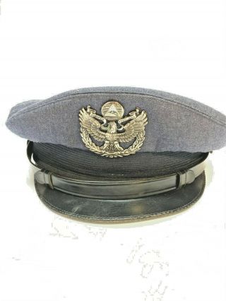 Vintage U.  S.  Civil Air Patrol Semper Vigilans Hat With Pin 7 3/8