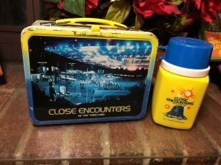 Close Encounters Of The Third Kind Metal Lunchbox W/ Thermos Vintage 1978 Rare