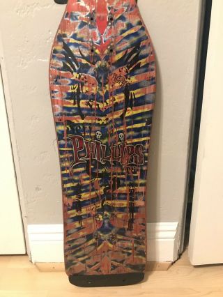 Vintage Skateboard Deck Jeff Phillips Pro Model Tie Dye Demons 1980’s.