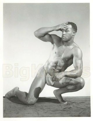 1940s Vintage Mizer Amg Male Nude Black Muscle Henry Wright Handsome Beefcake