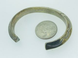 Large Vintage Estate Sterling Silver Stamped Navajo Cuff Bracelet Joe Corbet 7