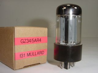 Vintage 1961 Mullard Gz34 5ar4 Blackburn Fat Base Oo Getter Amplifier Tube F31