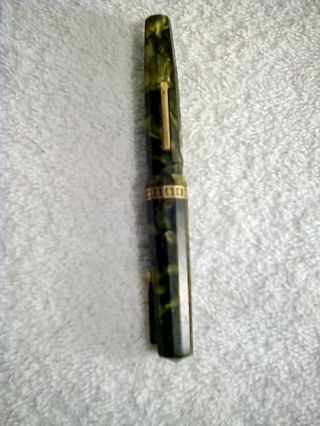 Vintage Wahl Eversharp Doric Marbled Green Fountain Pen Unrestored