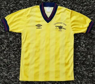 Umbro Arsenal Fc 1985 Centenary Away Vintage Retro Football Shirt Size 30/32 "