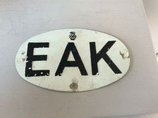 Vintage Kenya Eak Touring Automobile Badge Car Plate Auto Sign