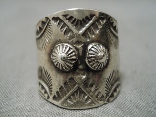 Vincent Vintage Navajo Starbursts Repoussed Sterling Silver Ring