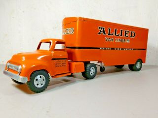 Vintage Tonka Allied Van Lines Moving Truck Semi 400 - 6 Pressed Steel 1955 - 1956
